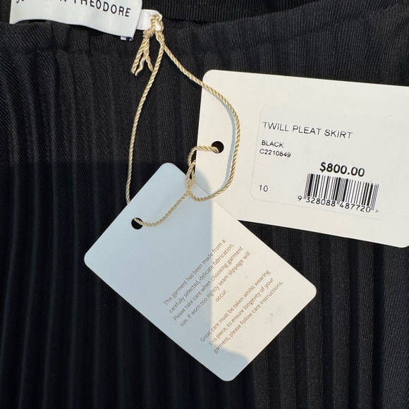 NWT Scanlan Theodore Twill Black Pleat Skirt - Picture 6 of 6